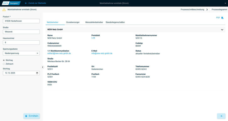 Marktteilnehmer ermitteln Strom